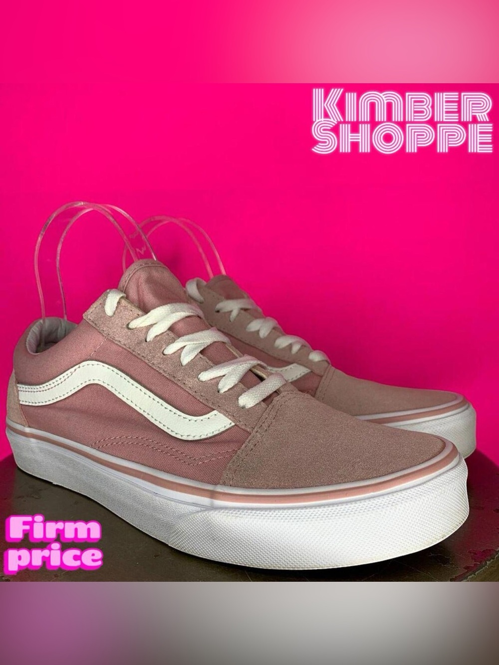 Vans Old Skool Pink Suede Canvas Low Top Sneaker US 8.5 UK 6
